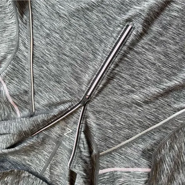 Z By Zella Hoodie Shirt Womens Medium Gray Reflective Running Outdoor 1/4 Zip - Image 9