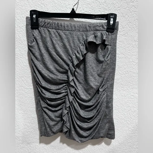 IRO Gray Ruffled Mini Skirt - Image 2