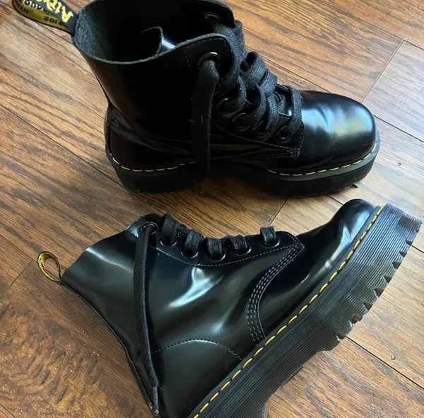 Dr. Martens 1460 black leather platform boots - Image 2