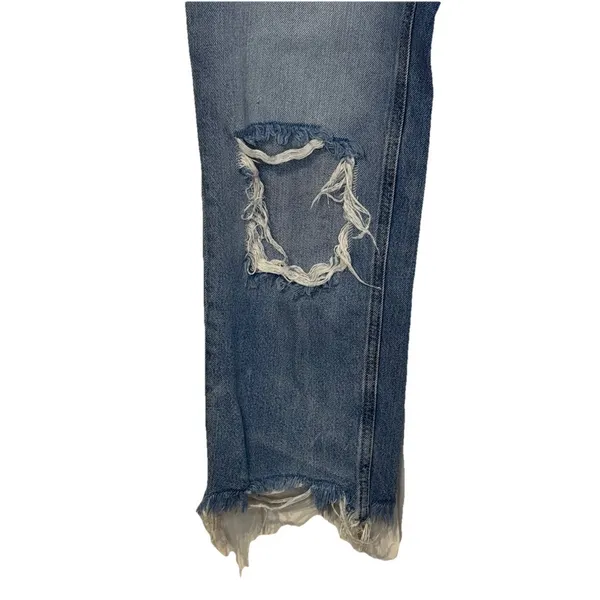 We The Free Women's Jeans Distressed Ripped Button Fly Crop Raw‎ Hem Denim 26 - Image 3