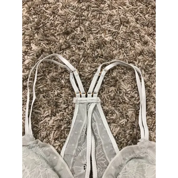 Aerie floral lace strappy bralette with ruffled edges - Image 5