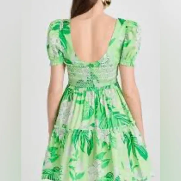 New FARM RIO Dewdrop Floral Green Mini Dress Size Large - Image 2
