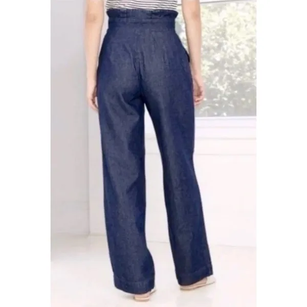 Who What Wear Womens 16 Dark Wash Denim High Rise Wide Leg Crop Pants NWT - Image 2