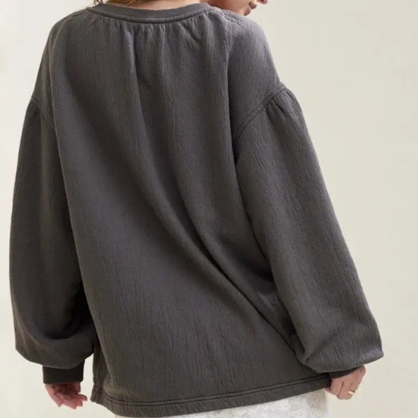 Aerie Easy Street Oversized Sweatshirt Gray Medium - Image 3