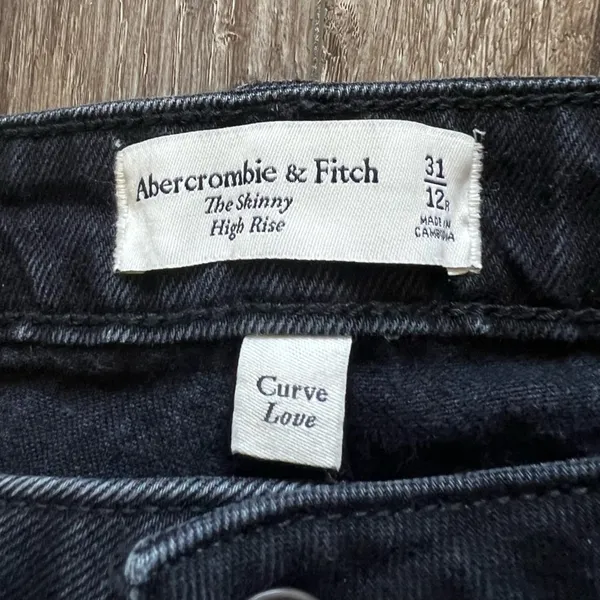 Abercrombie and Fitch black jeans size 12R The skinny high rise curve love - Image 2
