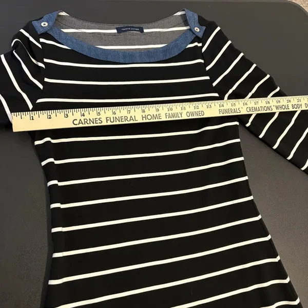 Women's Tommy Hilfiger Long Sleeve Striped Dress‎ S Black White Size XSmall - Image 5