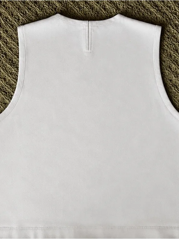 VUORI Trestles Twill Crop Tank Top size M Sand Work Travel Athleisure - Image 2