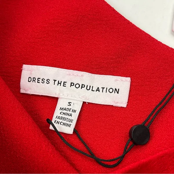 Dress the Population Tiff One Shoulder Mini Dress Womens SZ Small‎ Rouge Red NEW - Image 4
