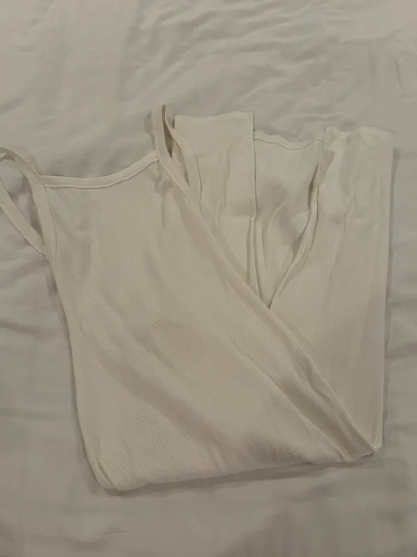 Ribbed White Midi Dress - Image 3