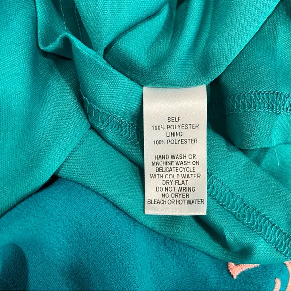 Lulus Tale to Tell Pink and Teal Green‎ Embroidered Shift Dress SMALL - Image 12