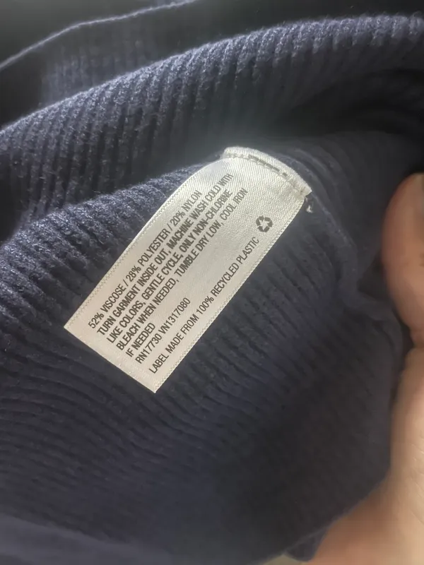 AND Navy Cozy Knit Polo Collar Pullover Sweater - Image 2