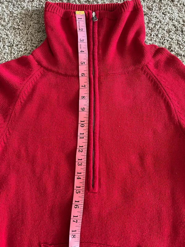 Lauren Ralph Lauren Classic Red Quarter Zip Pullover L/G - Image 9