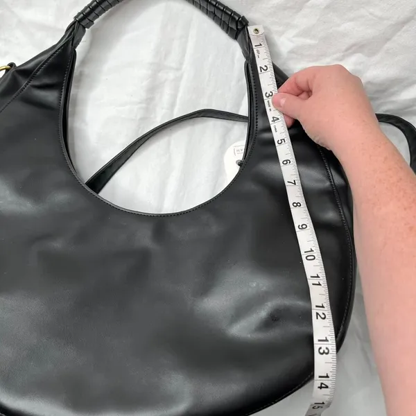 Melie Bianco Vegan Leather Black Danni Large Convertible Hobo Bag - Image 12