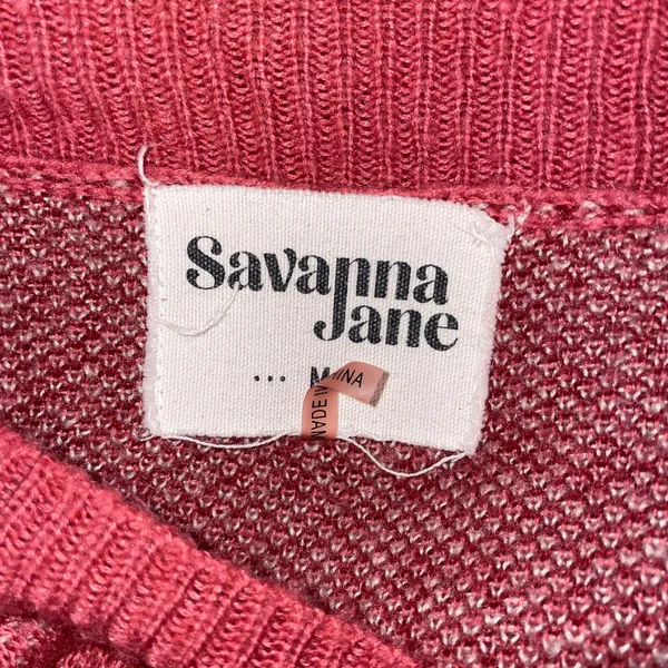 Isle Geometric Sweater Pink Cozy Knit Cottagecore Academia Pullover - Image 4