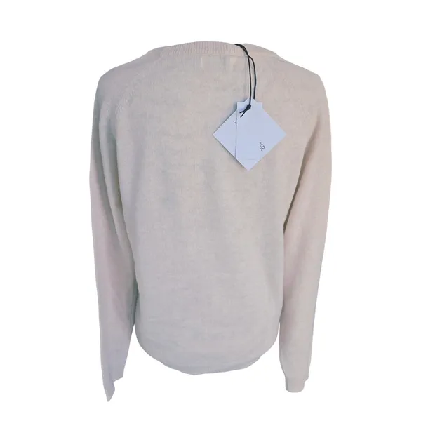 SPRING + MERCER NWT Cream Cashmere Sweater Red‎ Escape Script Logo Size Large Red - Image 4