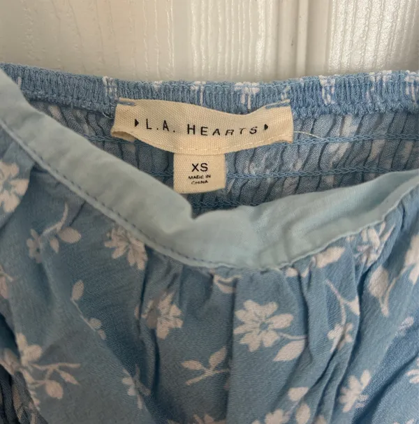 PacSun Tank Top LA Hearts Floral Blue - Image 2