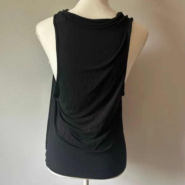By Anthropologie Cowl Neck Black Soft Modal Blend Blouse Top Size Large - Image 3