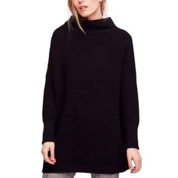 Free People Ottoman Slouchy Sweater Pullover Size M Black Oversized Lagen Fall - Image 12