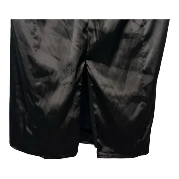 Lena Satin Midi Dress Womens Large Black‎ Open Back Sleeveless Cocktail Sleek - Image 10
