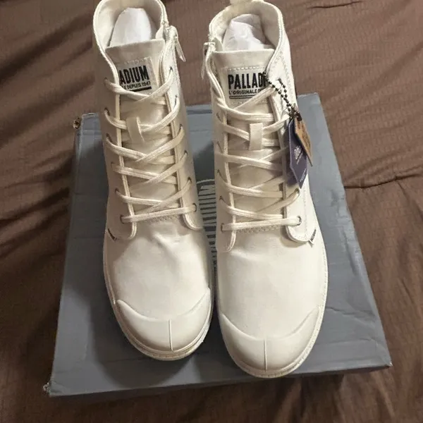 Palladium White Platform Boots - Image 3