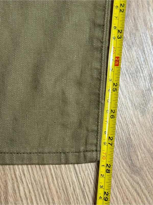 Levis Premium XL Straight Olive Green Baggy Wide Leg‎ Pants W26 L29 Y2K - Image 7