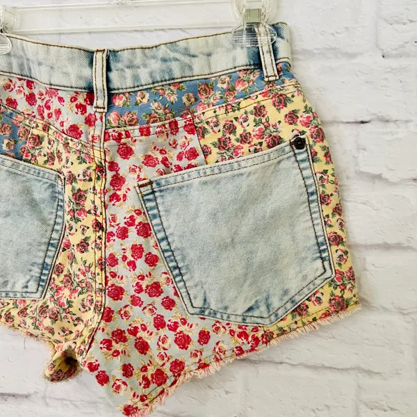 Farm Rio Floral Denim Shorts - Image 8