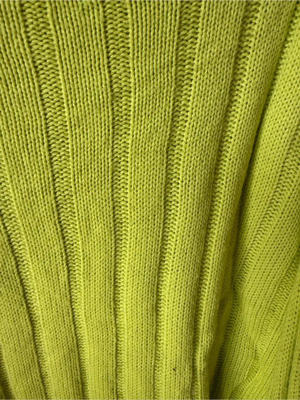 Nasty Gal Neon Lime Ribbed Knit Sweater Small - Image 5
