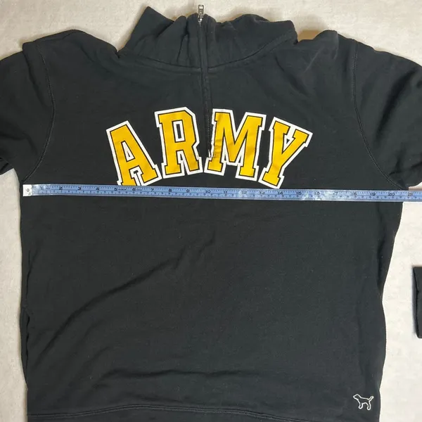 Victoria‎ Secret PINK 5th & Ocean US Army 1/4 Zip Sweatshirt Black Small GUC - Image 7