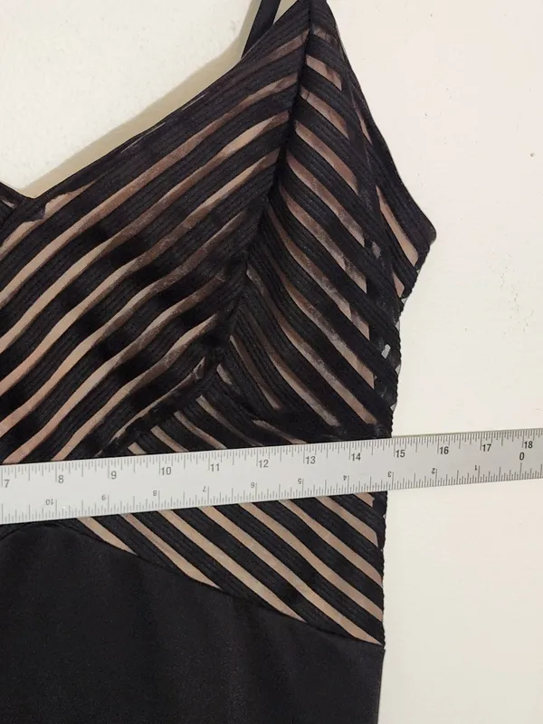 Haute Fox Black and Nude Bodycon Cocktail Dress Size 1XL NWOT - Image 8