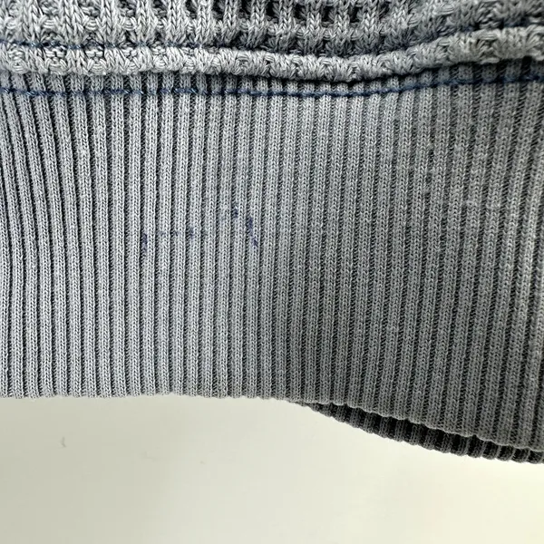Aerie Waffle Thermal Long Sleeve Knit Pullover Crew Neck Oversized Blue Medium - Image 6