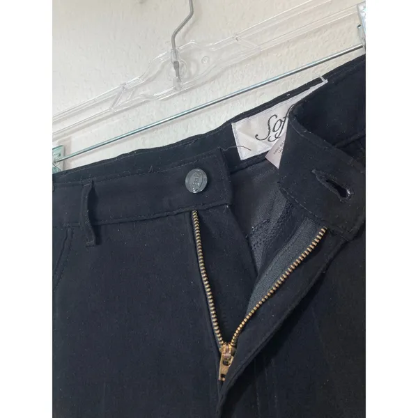 Vintage 80's Soffia Retro Grunge Punk High Rise Tapered Straight Leg Black Pants - Image 4