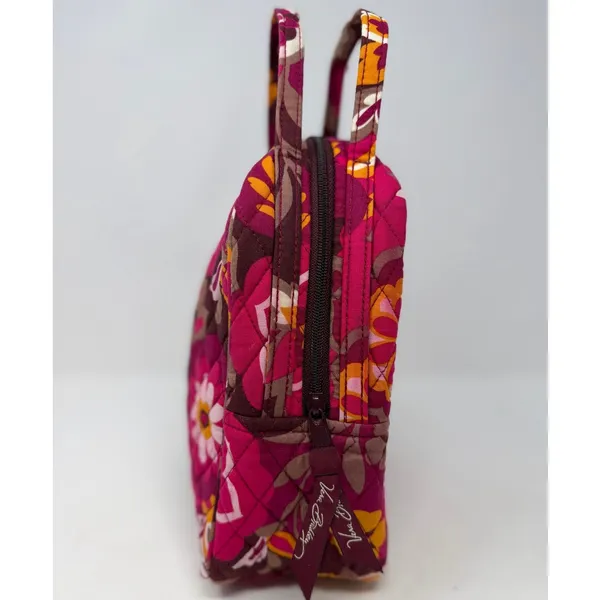Vera Bradley Women's Pink Brown Yellow Floral Quilted Insulated Lunch Bag - Image 2