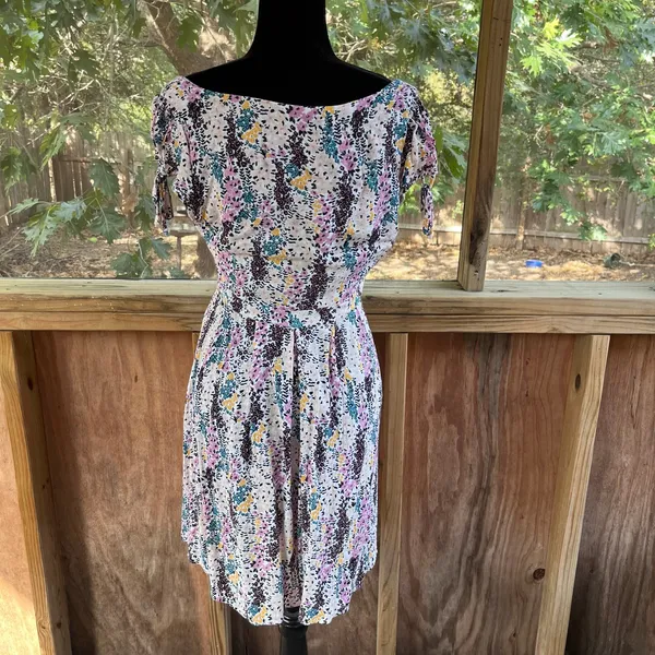 Free People Women's Miss Right Mini Dress Floral Cut Outs Size M - Image 5
