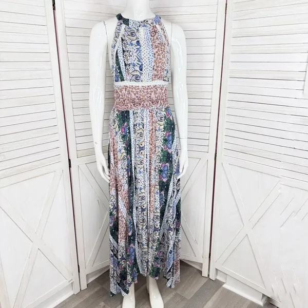 JAASE Endless Summer‎ Boho Multi Floral Print Open Back Maxi Sundress Small - Image 10