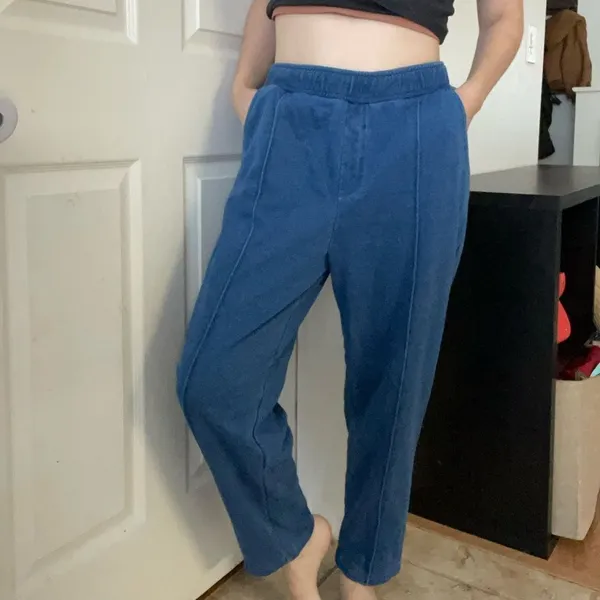 Madewell Indigo Terry‎ Tapered Sweatpants Size Large NEW - Image 6