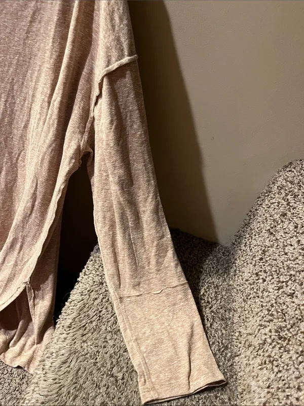 Free People Soft Beige Cowl-Neck Tunic - Image 5