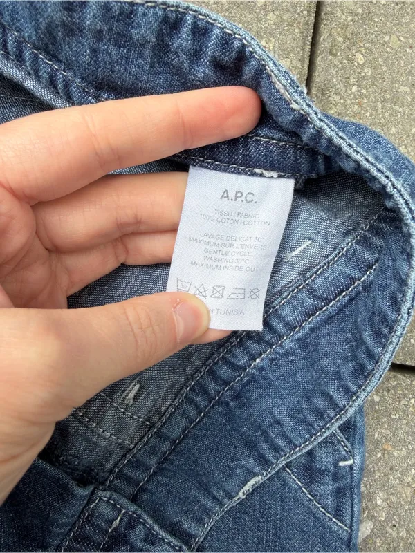 A.P.C. Seaside Indigo Delave Wide Leg Patch Pocket Jeans 26 - Image 4