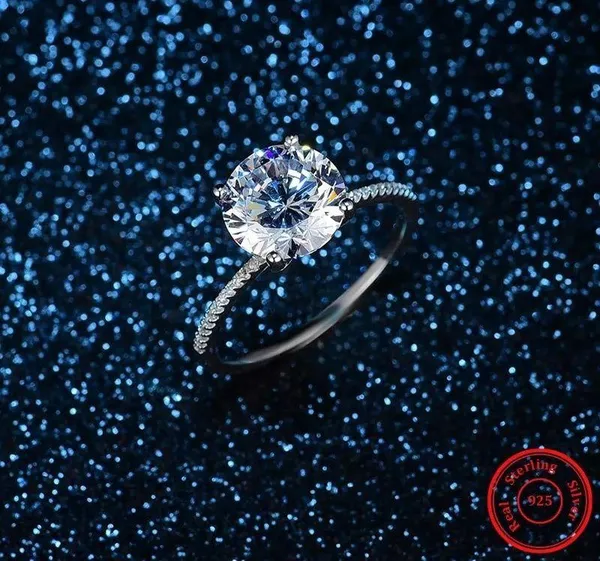 SIZE 5 925 3 Carat Engagement Wedding Ring - Image 3