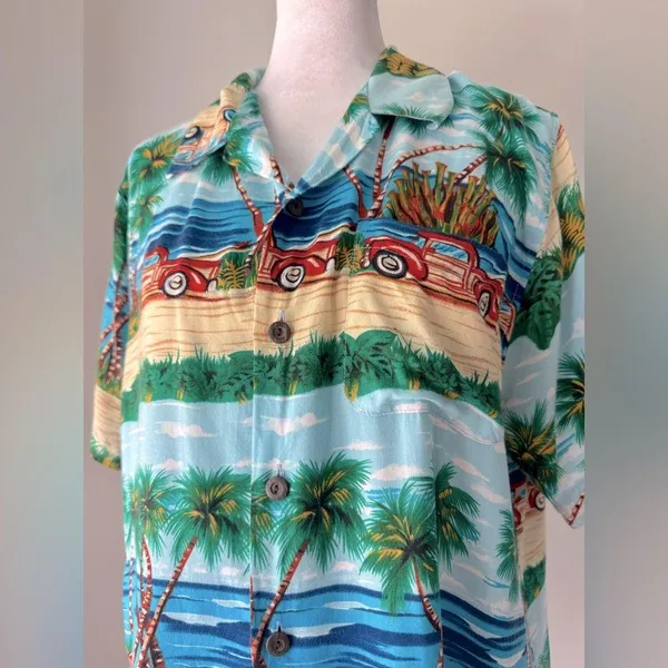 Vintage ‘90s Pineapple Connection Tropical Print Short Sleeve Hawaiian Shirt - Image 4