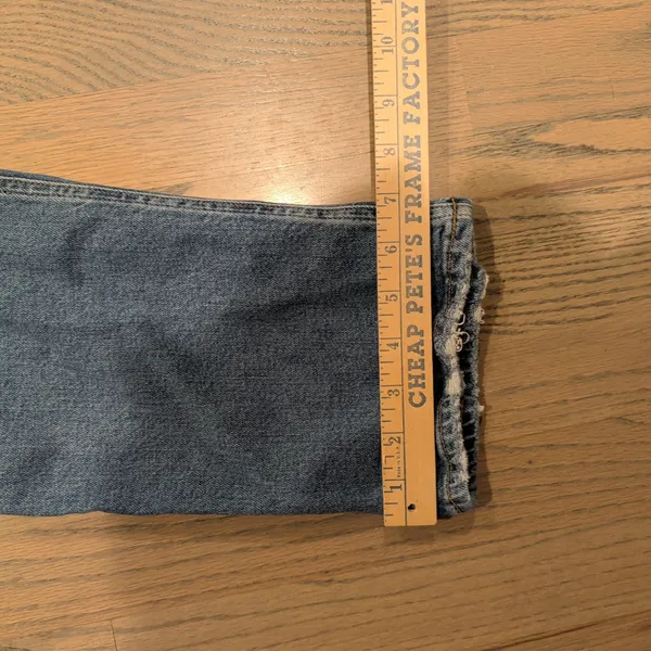 Agolde Los Angeles Distressed Straight Leg Crop Jeans Medium Wash Size 31 - Image 5