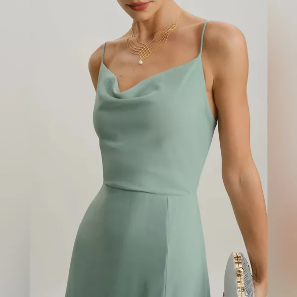Rihoas Elegant Green Sleeveless Dress - Image 3
