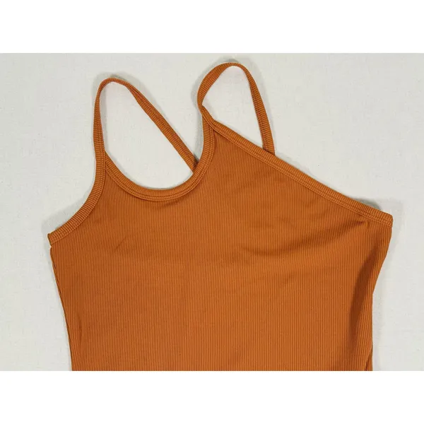 Abercrombie One Shoulder Cutout Bodysuit Small Brown Ribbed Night Out Y2K Fall - Image 5