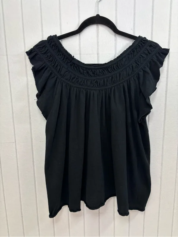 We The Free Black Coconut tree Smocked Off-Shoulder Tunic Top Size S - Image 3
