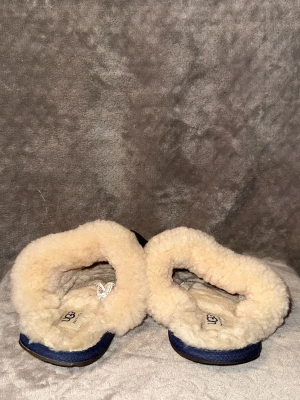 UGG Australia Suede Shearling Lined Slide Slippers Dark Brown Size 8 - Image 5