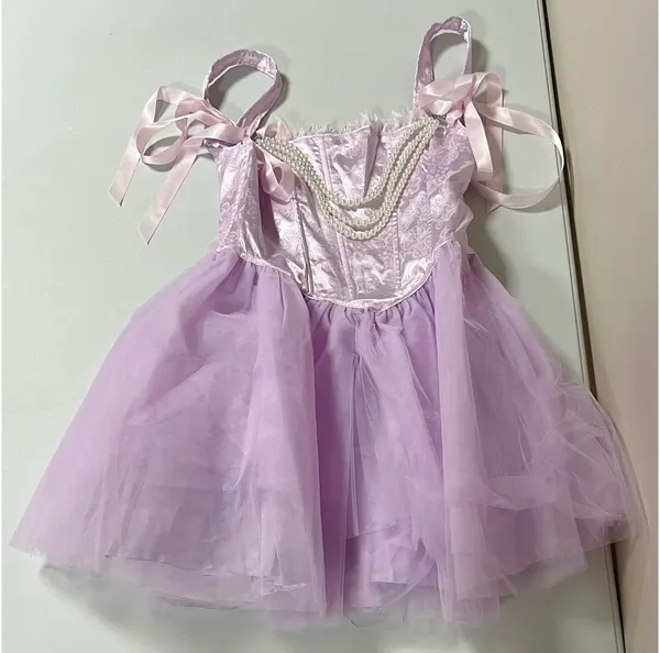 Dolls Kill x Sugar Thrillz Purple Lavender Victorian Floral Pearls Corset Mini Dress Size S 💜🤍✨ - Image 3