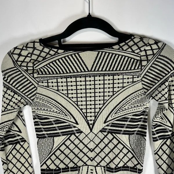 NWT Intimately Free People Mini Dress Size M/L Cream‎ Black Print Stretch Boho - Image 7