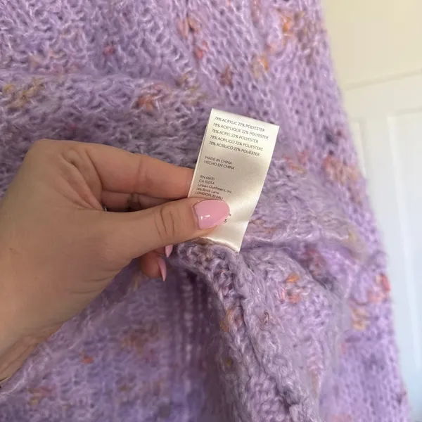 Free People sunset‎ cloud pullover Purple Lavender Knit Sweater - Image 4