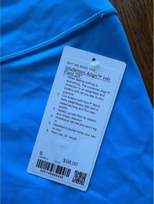 Lululemon Align High Rise 25” Ocean Wave Size 8 NWT - Image 4
