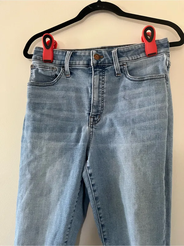 Madewell Curvy Roadtripper Jeans 29P Light Wash Blue Distressed Skinny High Rise - Image 2