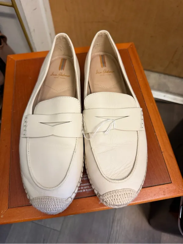 Sam Edelman Women’s Cream Leather Espadrille Loafers. Size: US 8 - Image 2